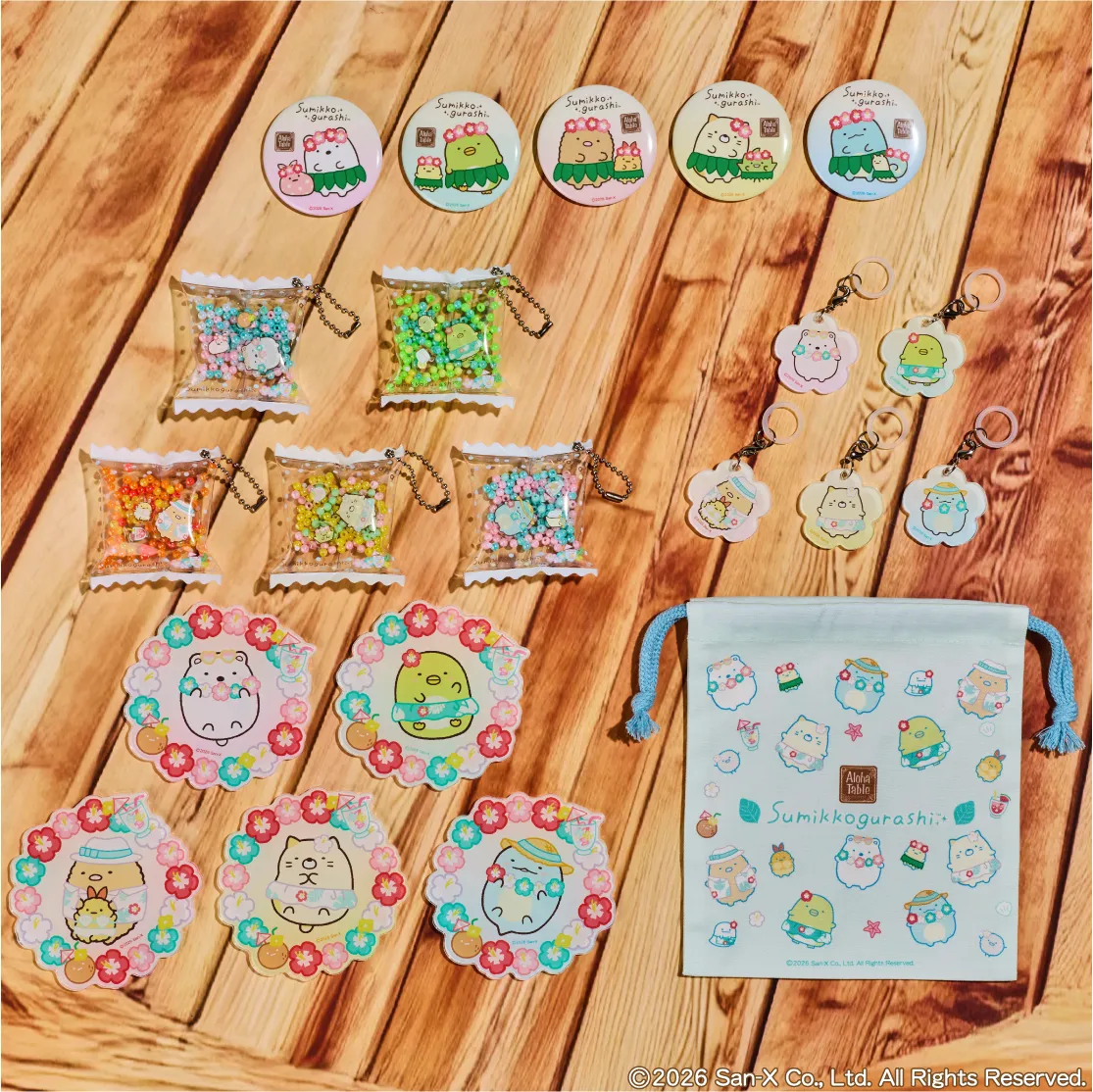 「すみっコぐらし」がアロハテーブルに大集合!3月4日(水)より『すみっコたちと過ごす、ハワイアンバケーション!』をテーマにしたコラボメニューやグッズが登場